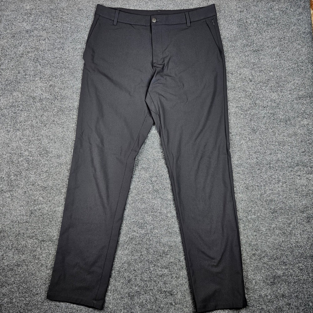 Lululemon Commission Pants Men's 36 Slim Fit Black Performance Chino Trousers